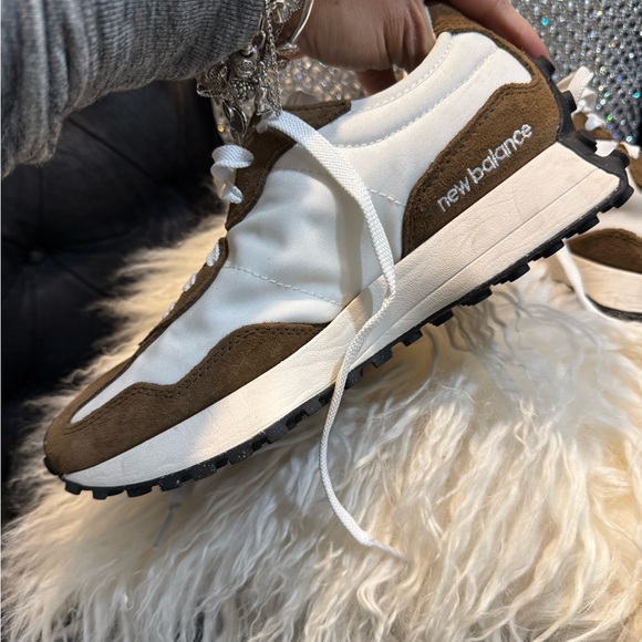 New Balance White and coffe Sneakers - Picture 4 of 7